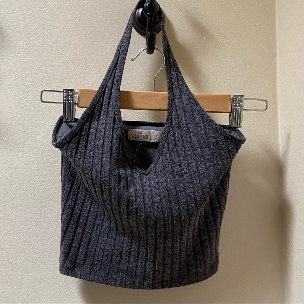 Hollister grey crop top